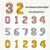 32-Inch Digital Aluminum Balloon - American Style Slim Version for Birthday or Wedding Decoration In Gold, Silver, Rose Gold