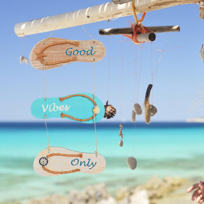 Sign Door Plaque Nautical Beach Summer Slipper Wall Welcome Wood Decor Hanging Ornament Flip Signs Ocean Coastal Flop Decoration