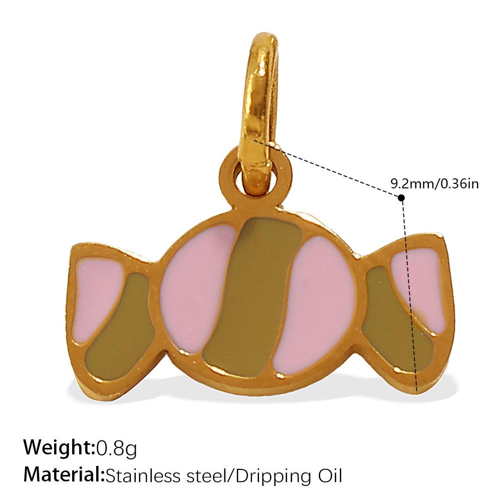 Beach Vacation Diy Oil Dripping Ceramic Fish Pendant Stainless Steel Gold Plated Cute Accessories