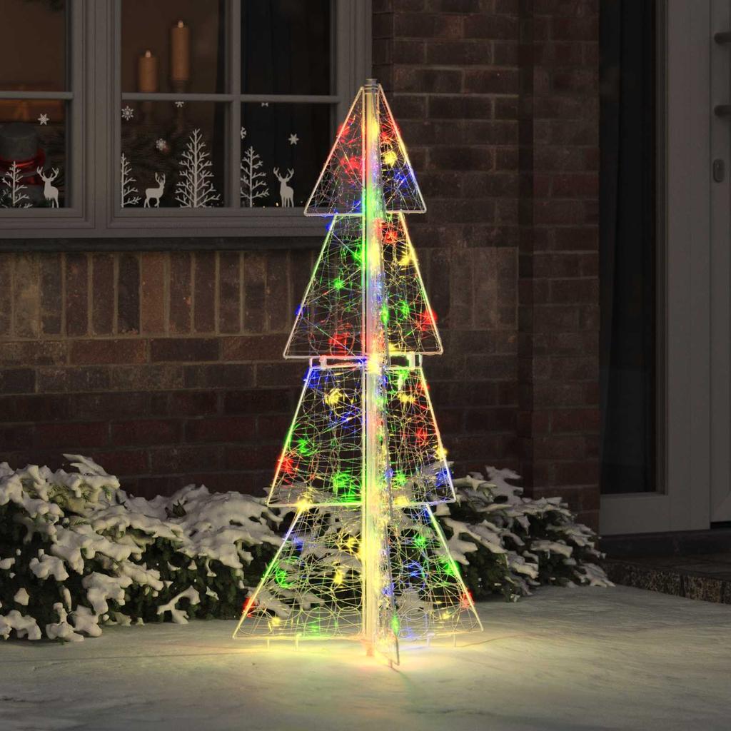 Christmas Tree with 100 Multicolor LEDs 120 cm Acrylic