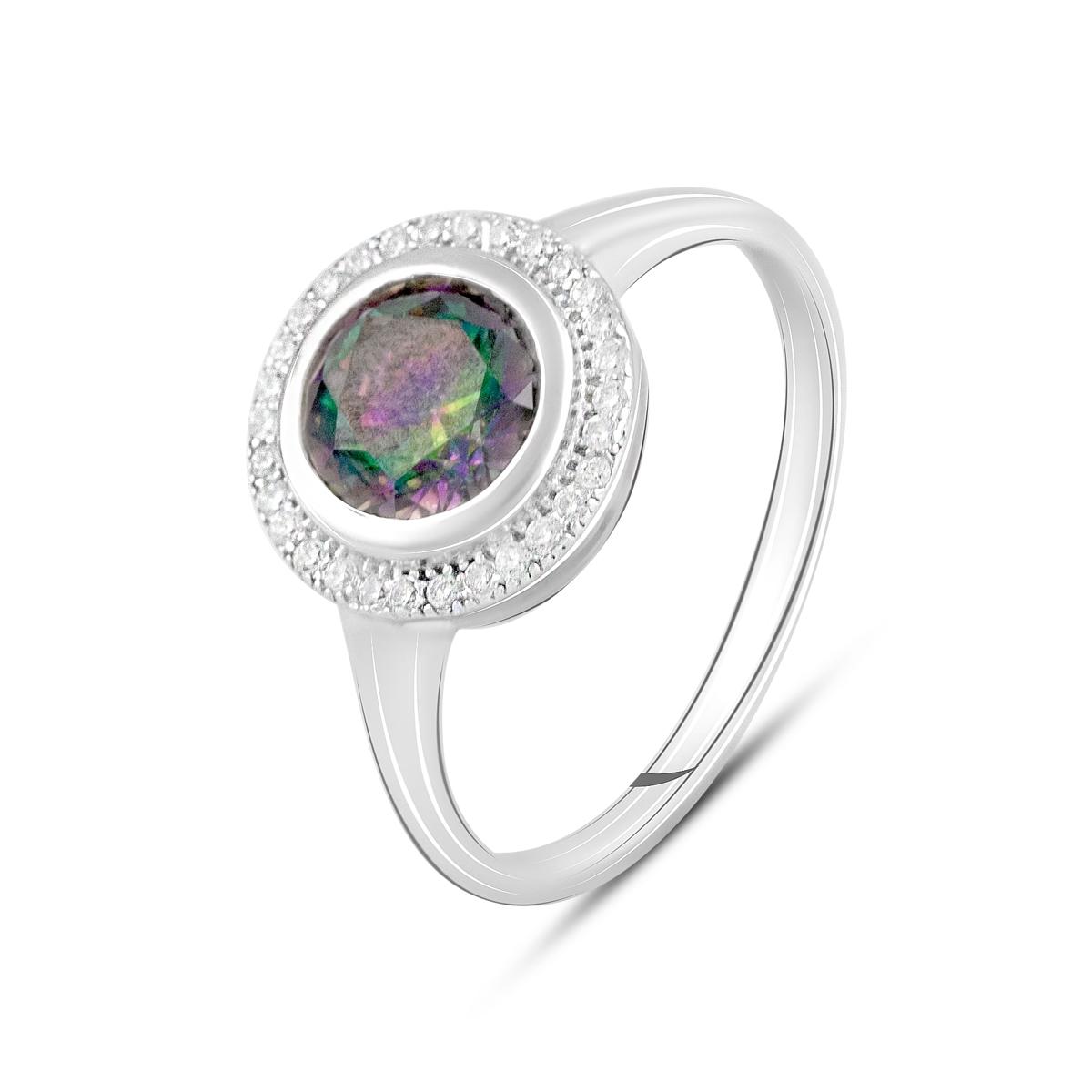 

Срібна каблучка з містик топазом 2.44ct (2117315) 2.95 гр. 925 проби 18 різнокольорові кольору