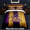 Melbourne Storm Design Bed Bedding Set 1 Duvet Cover + 2 Pillowcases Soft Breathable Household Bed Linens