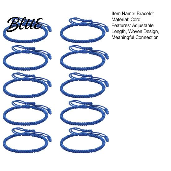 Layered Bracelet Set 1/2/5/8/10Pcs Blue Woven Bracelets Adjustable Size Handmade