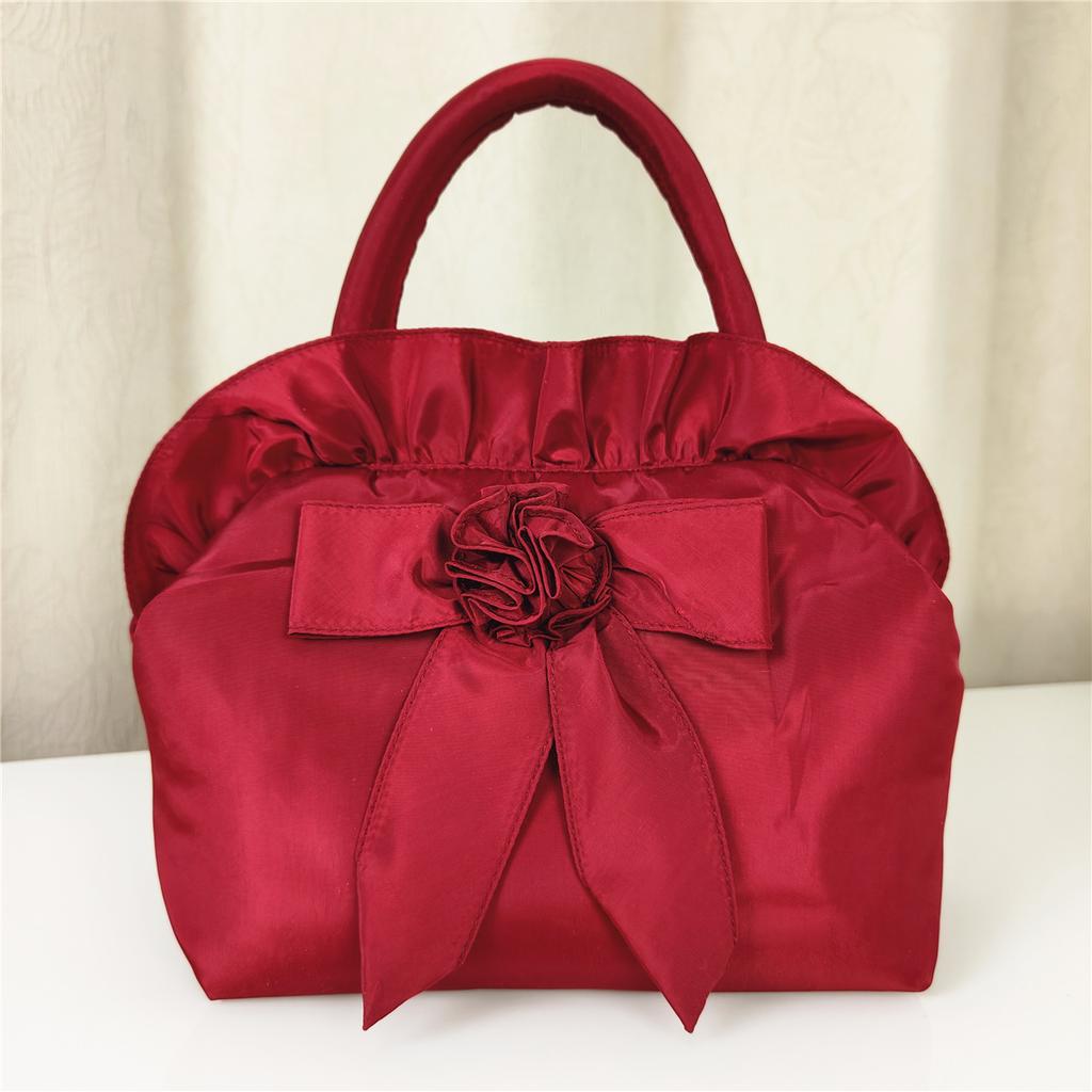 Large handbag Hanfu women's bag sweet flower wedding gift handbag boutique Lolita bow women's bag