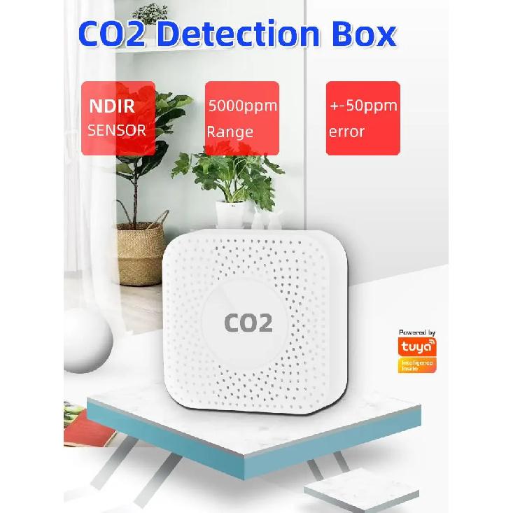 Tuya CO2 Carbon Dioxide Sensor co2 detector NDIR High-precision Measurement Exceeds Standard Alarm Smart Home Linkage tuya senso