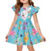 Vestido Casual de Moda Infantil con Manga Volante