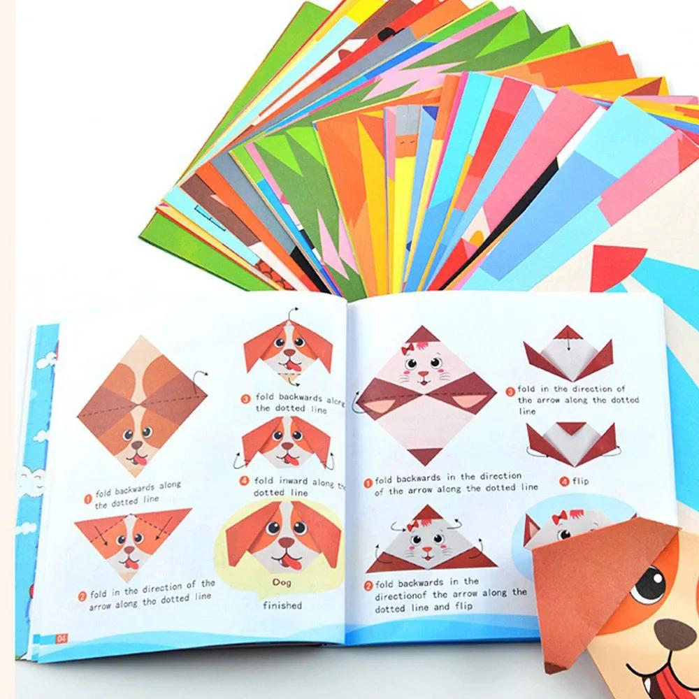 1set Cartoon Animal Origami Paper Kid DIY Craft Toy Handcraft Parper Art Educational Toy for Children Gift English Origami Decor