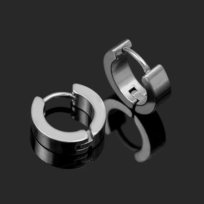 1 par de pendientes antialérgicos de acero de titanio, pendientes Punk Rock, joyería de moda para hombres, pendientes redondos pequeños circulares para mujeres