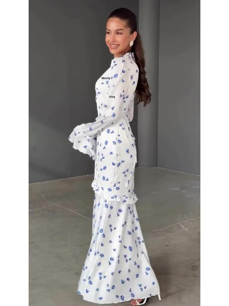 Slim Fit Floral Ruffle Dress - Gentle Spring 2025 Collection