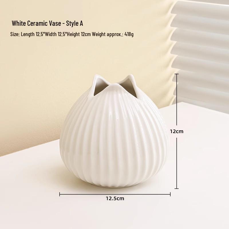 Yapay Çiçek Aranjmanları İçin Zarif Seramik Vazo - Oturma Odası veya Yemek Masası Dekorasyonu İçin Mükemmel