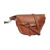 [Pre-Owned] Gate Small Brown Leather Crossbody Bag With Gold Hardware And Detachable Shoulder Strap - Very Good #1DHZDNK