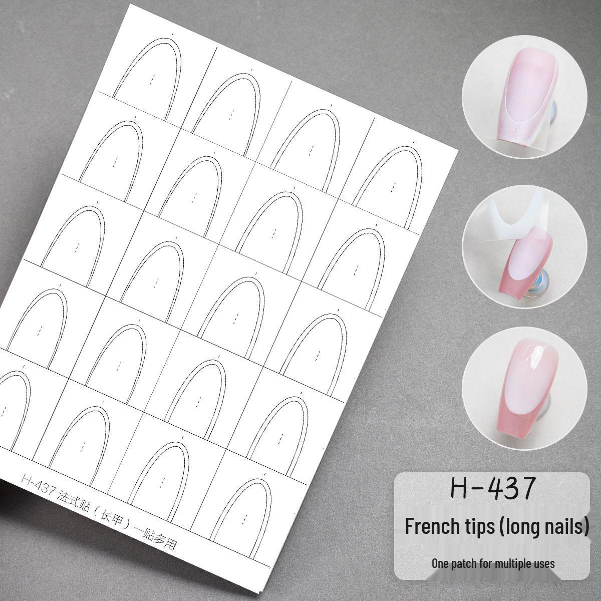 

French Hollow Nail Stickers: Transparent, Non-Curl Adhesive for Manicures