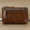 Little Coin Purse Genuine Leather Real Cowhide Men's Leather Short Wallet Mini Purse Men Women Key Wallet Card Zip With Key Ring