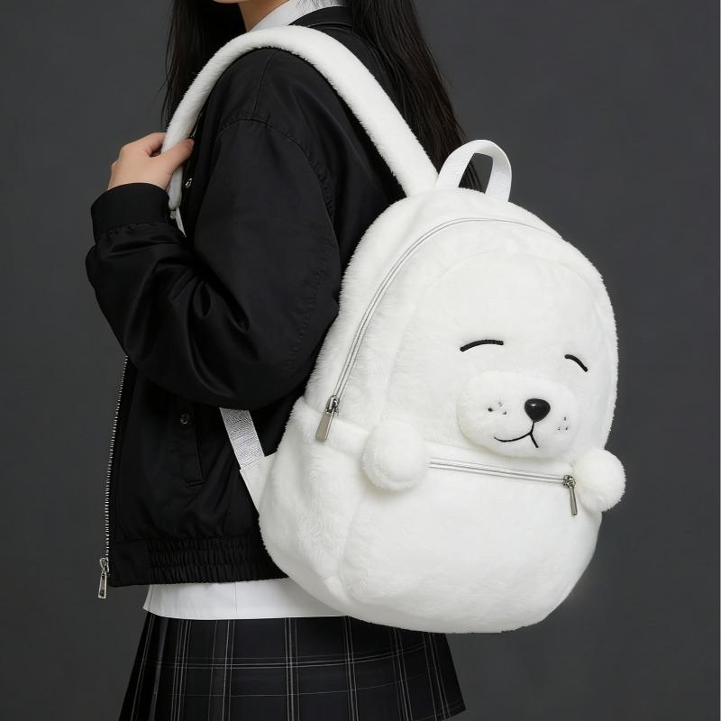 

New Cute Seal Plush Backpacks Soft Kawaii Animal Crossbody Bag Couple S Gift Ins Versatile Plushie Knapsack For Women Gifts