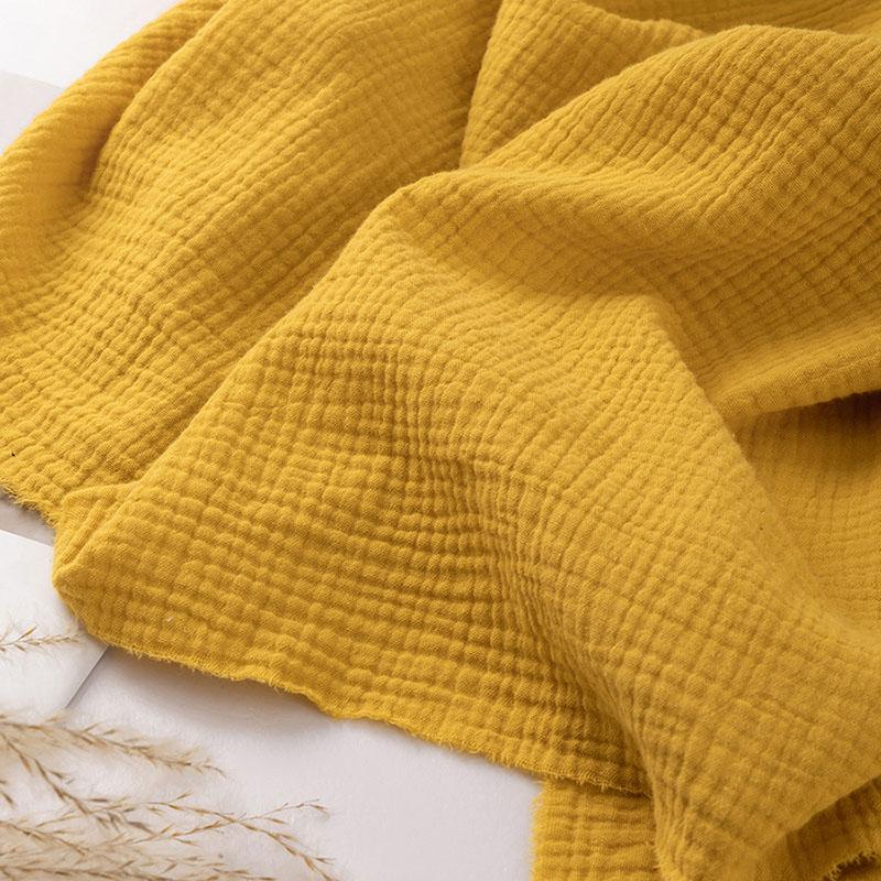 Tessuto di Cotone morbido 100% Cotone Colore Unico Mussola Doppia per Fai da Te Artigianato Materiale da Cucito Vestito Asciugamano Set Biancheria da Letto Garza Runner da Tavola Tessuto