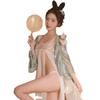 Seductive See-Through Hanfu Lingerie Set - Jade Ring Flirtation Charm 1285