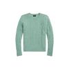 Polo FW23 Solid Color Slim Fit Cable Knit Sweater Women Sweater Green WMPOSWENC020770-999