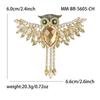 Rhinestone Pendant Owl Brooch for Unisex Animal Pins New Year Gifts Jewelery Accessories