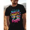 Malle Party Group Tee for Mallorca Attire, Unisex Fun T-Shirt for All Seasons, 180G for Men And Women