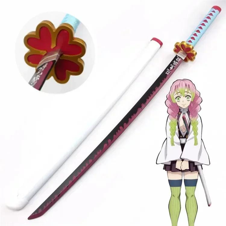 104cm Demon Slayer Katana Sword Kimetsu No Yaiba Anime Cosplay Prop Ninja Knife Real Size Japanese Katana Samurai Sabre Kid Toys