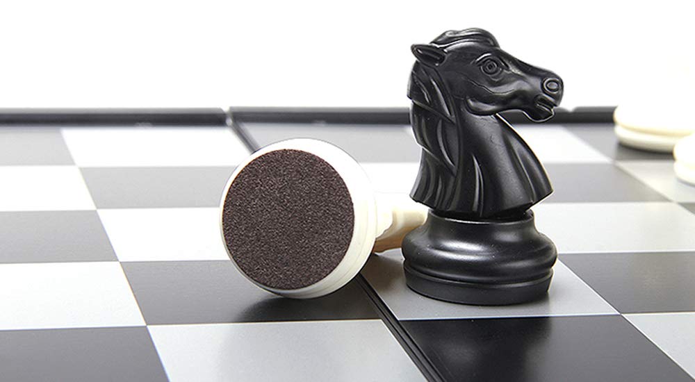 KOKOSUN Chess International Magnetic Folding Chess Black and White Convenient Storage x 32 Set, Chess, Board, Pieces, (32 cm)