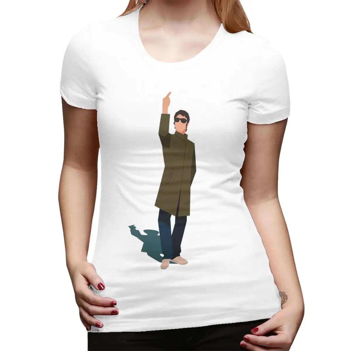 

Liam Gallagher TShirt for Women Crew Neck Streetwear T Shirts Womens Short Sleeve Summer Clothes Tops S