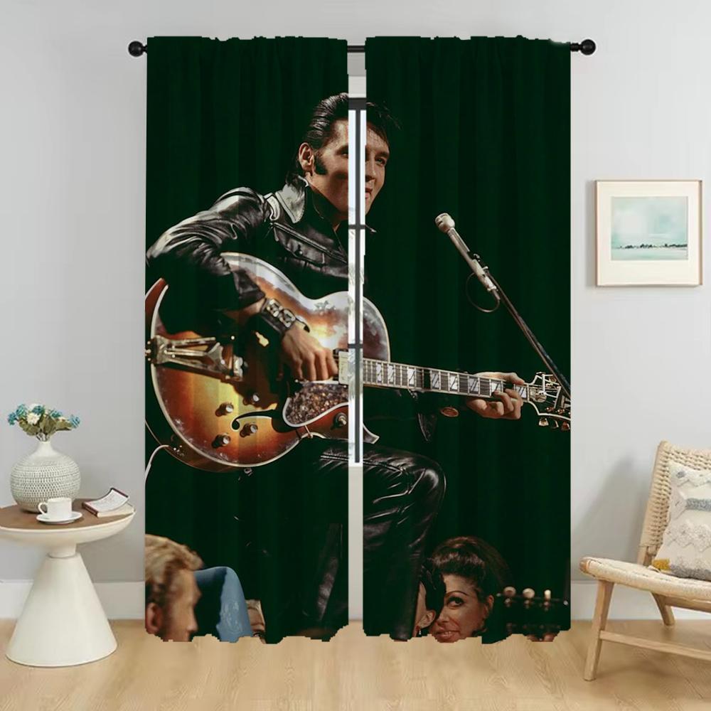 

Elvies Window Curtain Room Panel Kitchen Curtains Partition Halloween Decoration Home Interior Shades Living Polyester Ideal For W100*H130(CM)-Hooks&2PCS