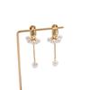 Pearl Tassel Dangle Earrings - Chain Studs with Geometric Coil Ear Clips for Autumn/Winter Fashion