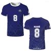 T-shirt da Calcio 3D Stampata Geometrica Traspirante ad Asciugatura Rapida per Allenamento all'Aperto Maglia WIFRU Girocollo Manica Corta Personalizzabile