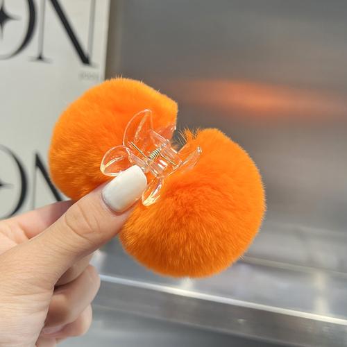 "Jolie petite épingle à cheveux boule de cheveux"; Ins real rex – pince à cheveux en forme de lapin, petit clip en peluche, accessoires pour cheveux, automne et hiver, rouge cerise