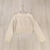Autumn and Winter Spot Ultra-fine Merino Wool Pullover Knitted Women's Sweater Korean Version Loose Solid Color Long-sleeved Short Top