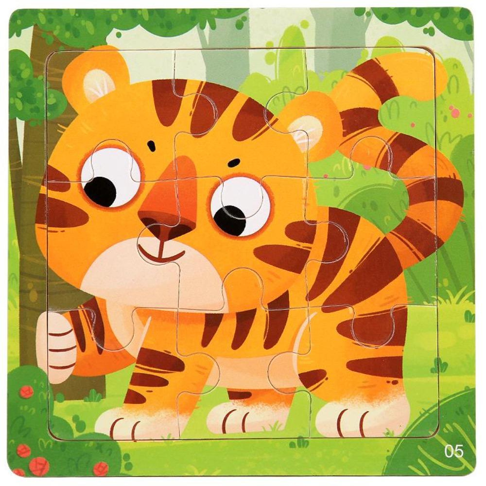 Montessori Wooden Children Cartoon Animal Pattern Puzzle Toy For Early Childhood Education 2-7 Years Old