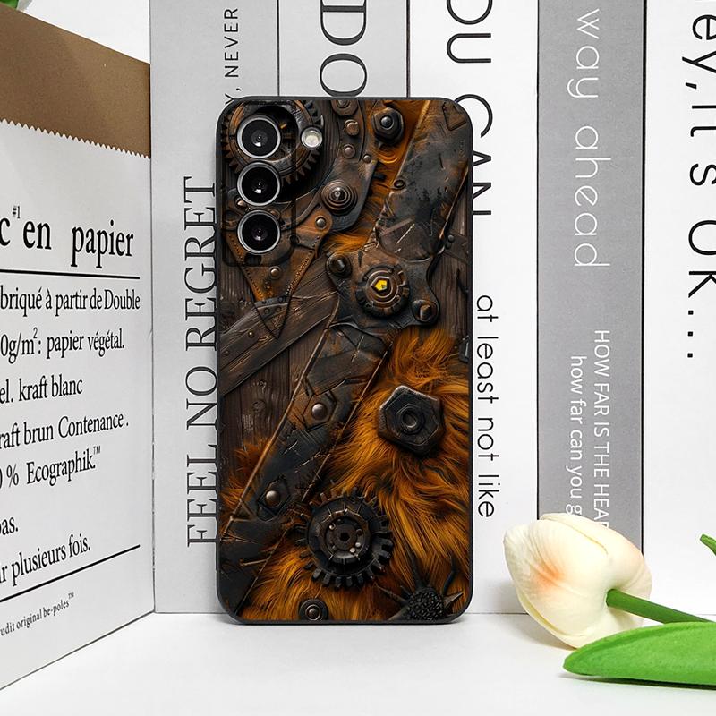 Art Mechanical Wood Texture Pattern Silicone Phone Case for Google Pixel 9A 8A 7A 6A 6 7 PRO 8 9 Pro XL 5G Shockproof Soft Cover