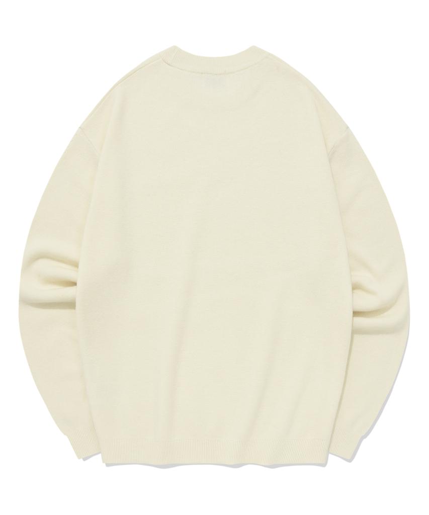 COVERNAT Lambswool Round Knit Ivory