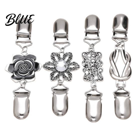 Clothing Decoration Clips 4Pcs Vintage Sweater for Women Girls, Retro Floral Cardigan Clips, Elegant Scarf Clasps Metal Brooch Shawl Clip, Waist