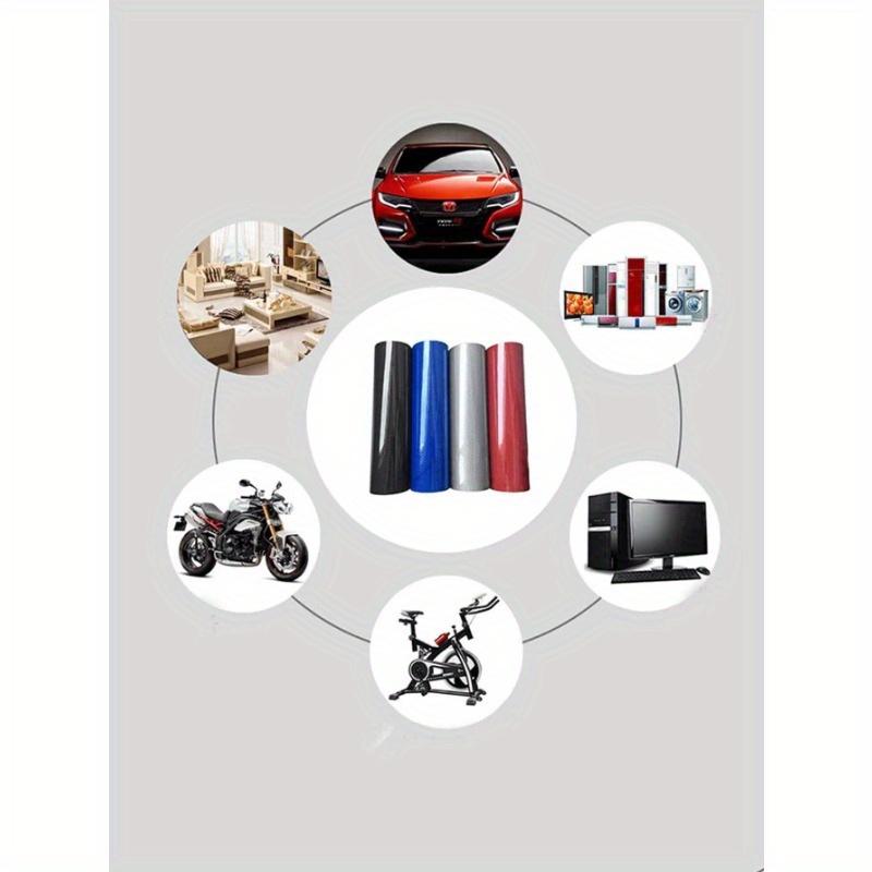 1pc 10x152cm 7D Carbon Fiber Vinyl Film Car Sticker Glossy Car Interior Wrap Sticker Car Home Door Decals Protect Your More Cool DIY Paste