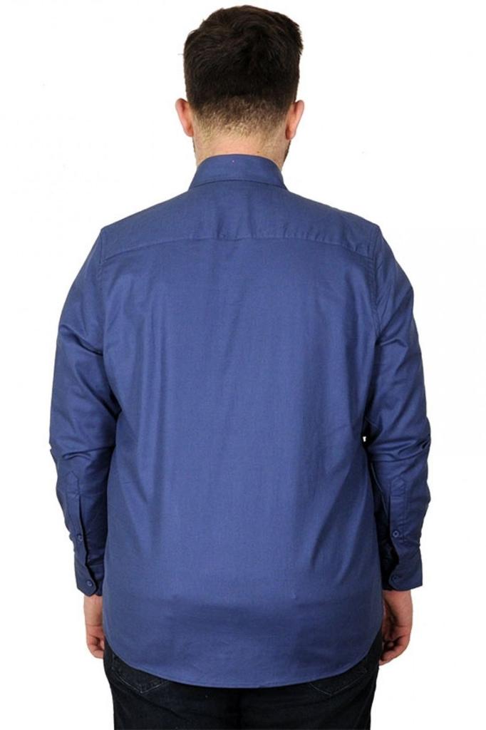 Koszula męska Plus Size Plus Size Mode Xl Koszula męska Ukol Gabardine Double Pocket 20360 Indygo
