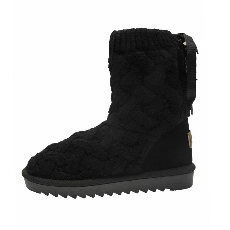 

Дизайнерские женские зимние ботинки 2024 года, новые женские зимние ботинки, теплые ботильоны из искусственного меха, женские утолщенные плюшевые нескользящие хлопковые ботинки 36 чёрный
