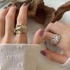 Korean Vintage Gold-Plated Lava Gilt High-Retention Ring