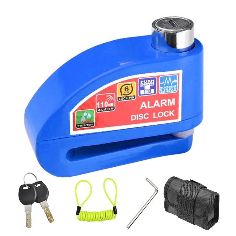 Motorradalarm Scheibenbremsenschloss-Kit Motorradschlösser Diebstahlschutz Sicherheit Radscheibenschloss Kabel Schlüssel & Tragetasche Set