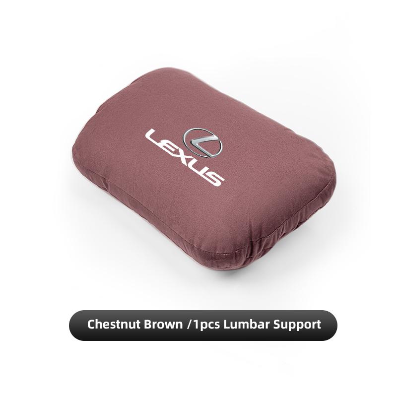 QDDY3 Luxury Suede Car Interior Seat Headrest Support Lumbar Pillow For Lexus F SPORT LBX NX RX 350h 450h ES UX 300e GS GX IS LS LX