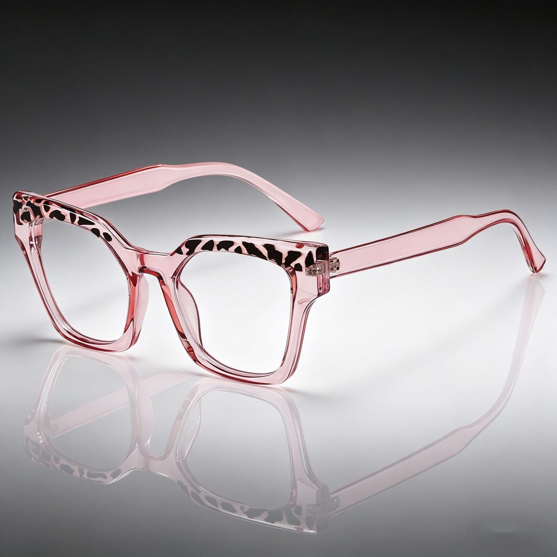 Women s Retro Cat Eye Glasses with Large Square Flat Lenses - Trendy Wide Leg Frame, Style 89252