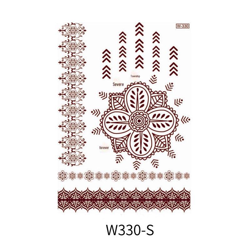 Zhengxiang 2025 červenohnědé vodotěsné indické krajkové samolepky na tetování hennou