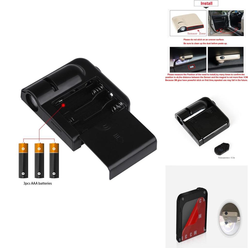 2pcs Car Door Welcome Projector Led Lamp Wireless Spotlight Universal For