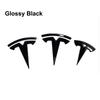 ZFX1 3pcs Car Front Rear Emblem Sticker Black for Tesla Model 3 Model Y Tail Box Auto Steering Wheel Decoration Modified Accessories