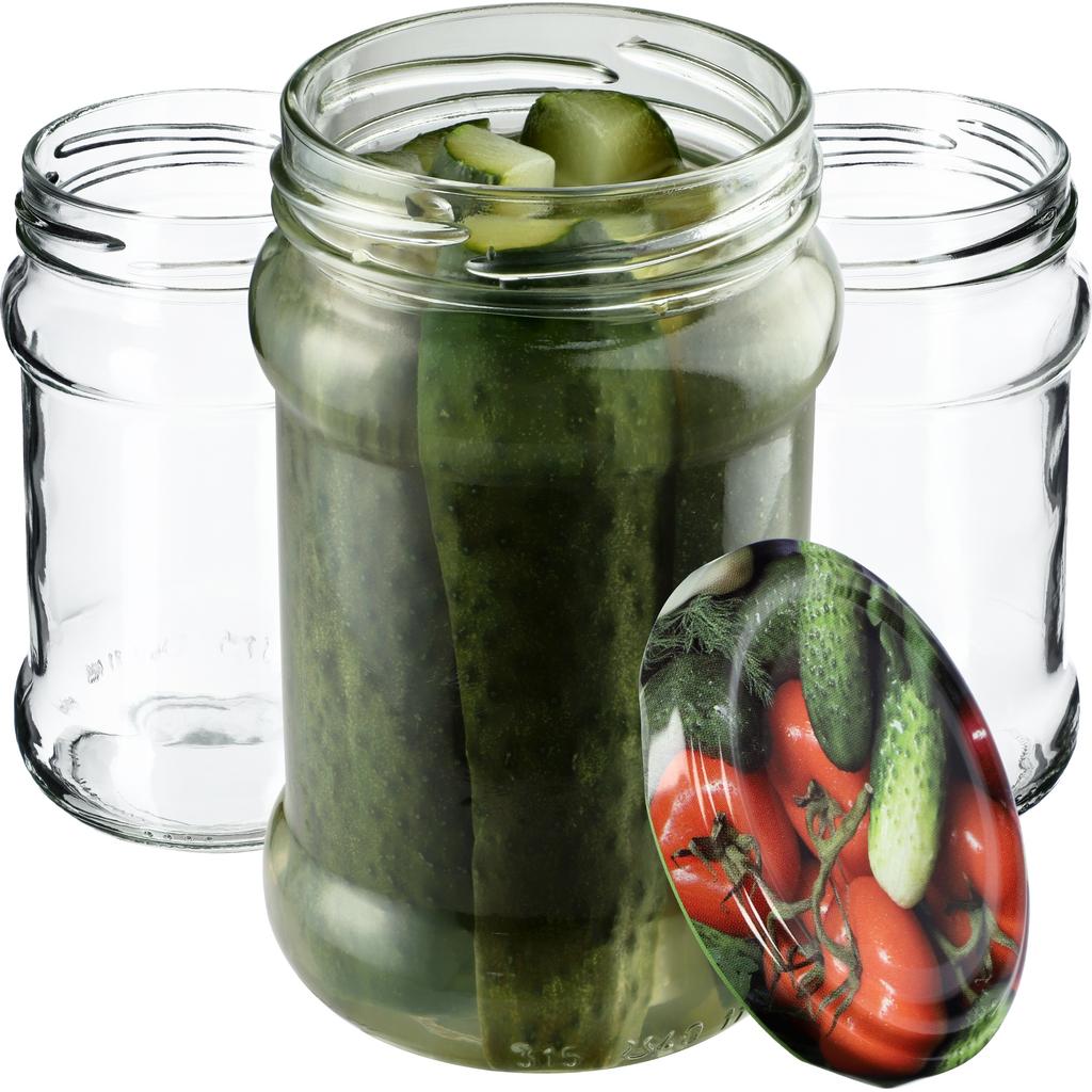 KADAX Seno Preserve Jars 315ml 10pcs 66mm + Lids "Red Peas"