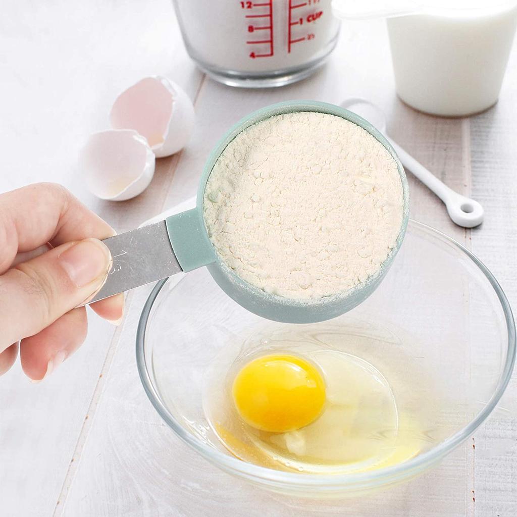 4pcs Measuring Spoons+Measuring Cup Measuring Tools Baking Accessories Stainless Steel Handle