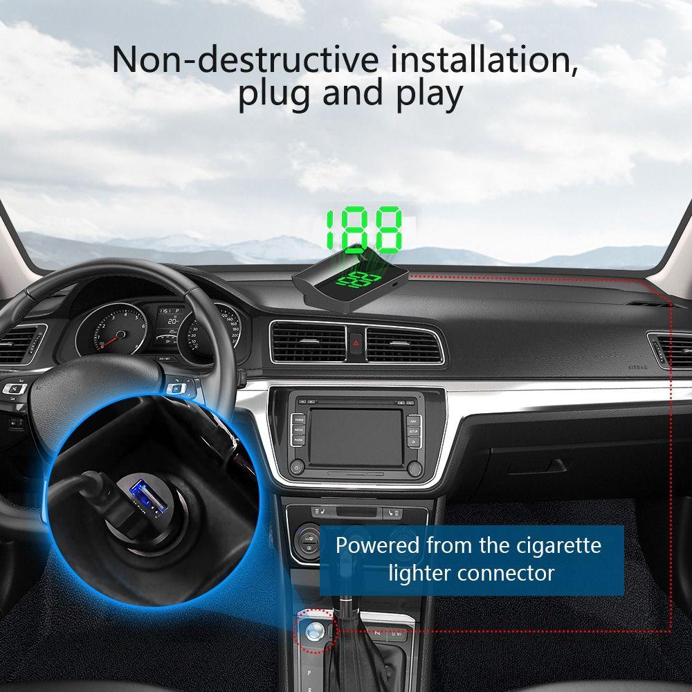 1Pcs Plug And Play Head-Up Display Big Font HUD Speed Display HUD Digital Speedometer  For All Cars