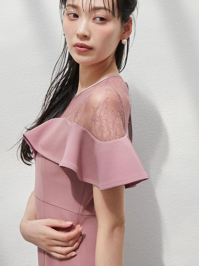 Sheer Mermaid Dress SWCO252044 ROSE [Snidel] Décolleté Women's