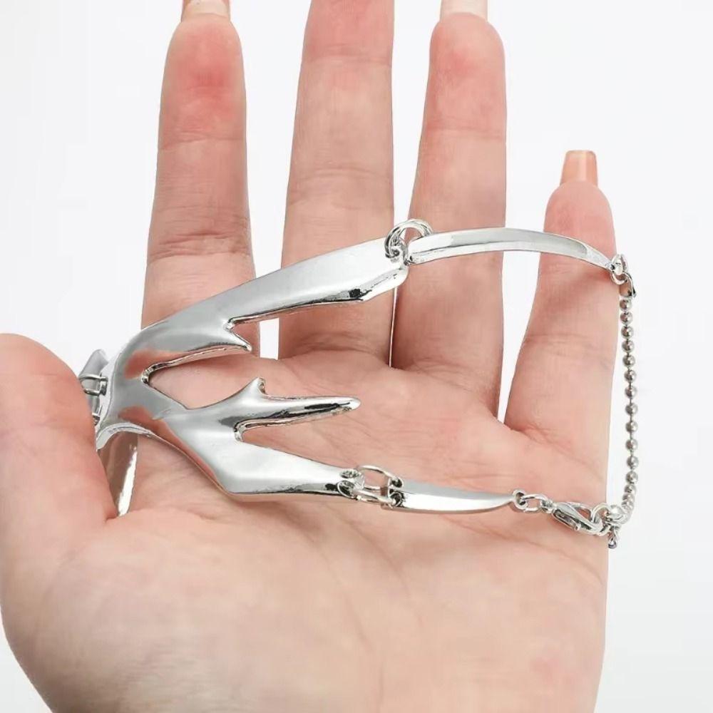 Punk Alien Decent Gothic Mask Nose Mechanical Irregular Metal Face Wearing  Holiday Party Decor